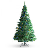 Christmas Tree 65 ft Prelit Artificial Xmas Tree with 450 Multicolor LED Lights 1227 Branch Tips and Metal Base for Home Party Office Decoration